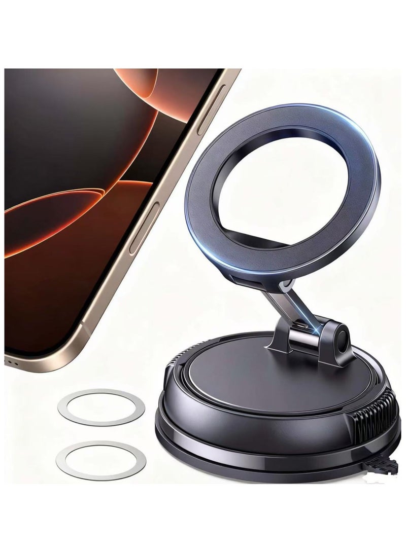 ألترون حامل هاتف مغناطيسي للسيارة من Altrone [قابل للتعديل بزاوية 720 درجة | شفط مزدوج القفل] حامل مغناطيسي لهاتف iPhone 17/16/15/14/13/12، وSamsung S25/S24/S23، وحامل الهاتف على لوحة القيادة والزجاج الأمامي، مع قبضة مغناطيسية قوية - Image 1